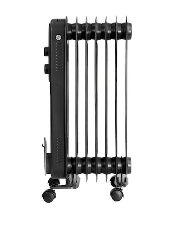 Russell Hobbs Matte Black 1.5kW 7 Fin Round Fin Oil Filled Radiator