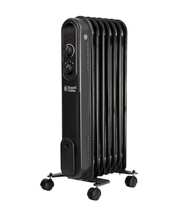 Russell Hobbs Matte Black 1.5kW 7 Fin Round Fin Oil Filled Radiator
