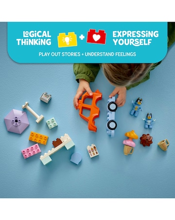 LEGO DUPLO Bluey Ice Cream Trip with Bluey Toddler Toy, Vehicle Playset 10458