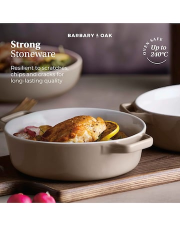 Barbary & Oak Nattura Set of 2 Round Baking Dishes Beige