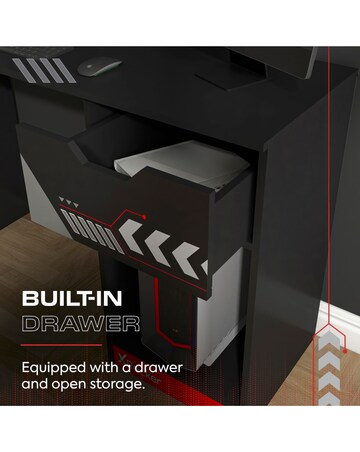 Octane Gaming Desk with Drawer - Red