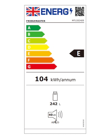 Fridgemaster MTL55242E Upright Larder Fridge E Rated