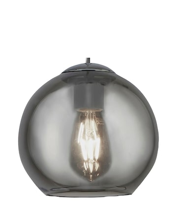 3 Light Chrome and Smoke Glass Ball Ceiling Bar Pendant