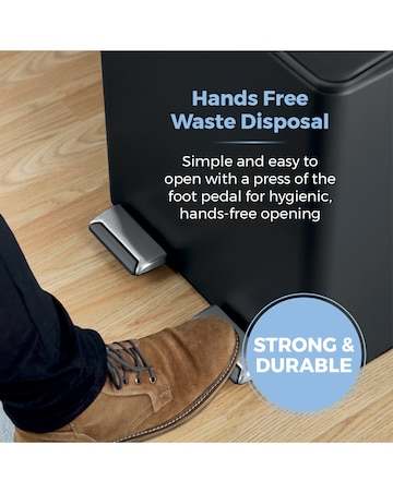 Tower 40L Recycling Pedal Bin Black