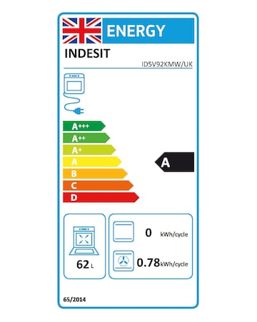Indesit Cloe ID5V92KMW Electric Twin Cavity 50cm Cooker White + Installation