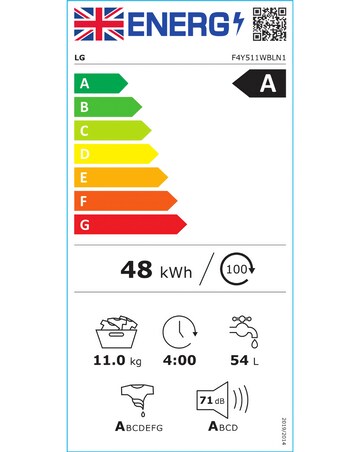 LG Turbowash F4Y11WBLN1 11kg Washing Machine - A Rated