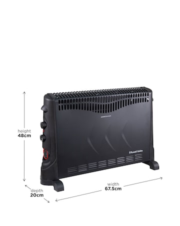 Russell Hobbs 2kW Black Convection Heater with Timer