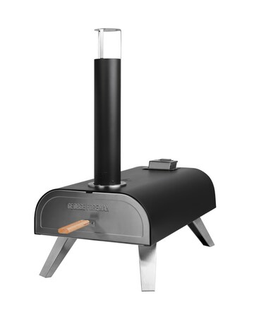 George Foreman 12" Black Wood Pellet Pizza Oven with Paddle & Carry Bag