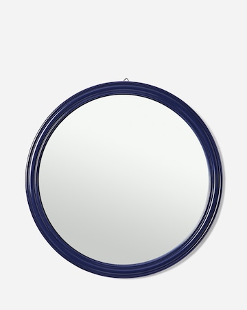 Navy Round Wall Mirror