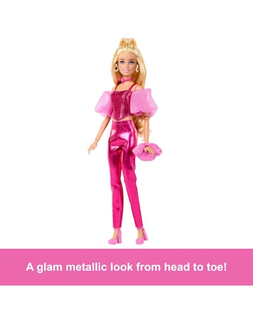 Barbie Deluxe Style Fashion Doll #5 in Metallic Pink Outfit with Corset Top
