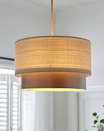 Boucle and Metallic Two Tier Easy Fit 35cm Shade