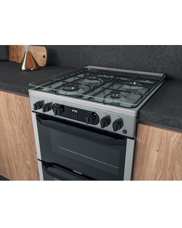 Hotpoint HDM67G0CCX/UK 60cm Gas Double Cooker + Installation