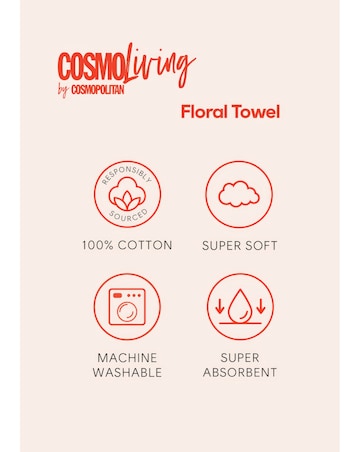 Cosmo Floral Cotton 4 Piece Towel Bale