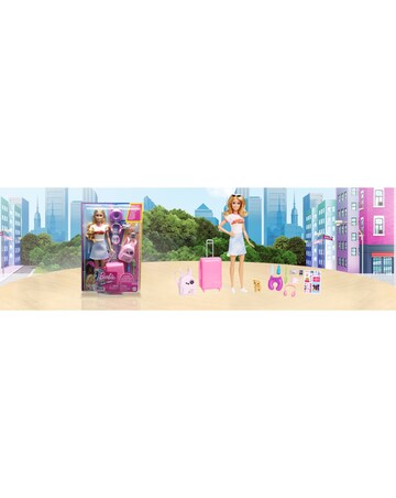 Barbie Malibu Travel Playset with Puppy and 10 Accessories