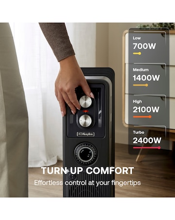 Dimplex Oil Free Radiator 2.4kW with Timer and Turbo Fan- Black