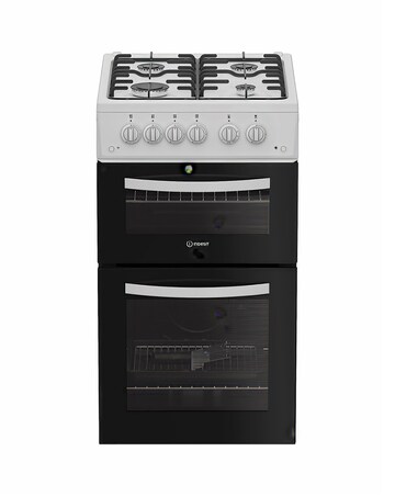 Indesit ITG5GMW 50cm Gas Twin Cooker - White + installation