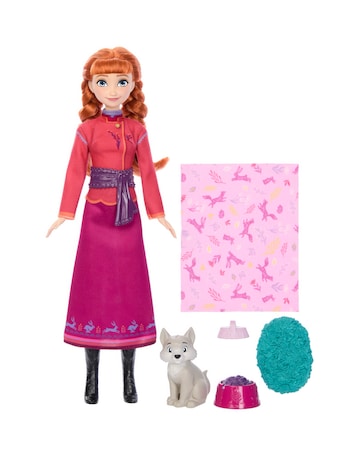 Mattel Disney Frozen Anna Fashion Doll & Wolf Cub Figure