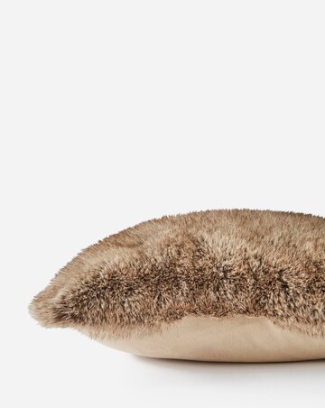 Two-Toned Animal Plush Faux Fur Cushion