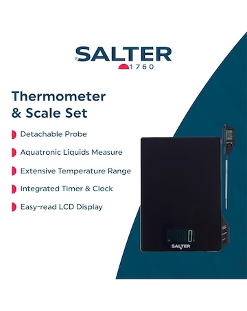 Salter Electronic Scale with Thermometer & Timer