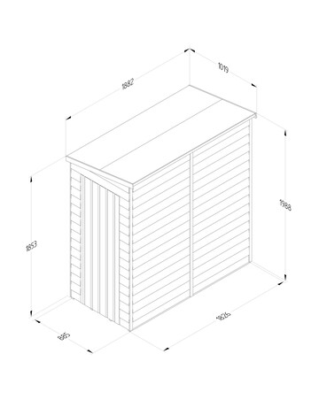4LIFE Pent Shed 6x3 - Single Door - No Windows (Home Delivery)