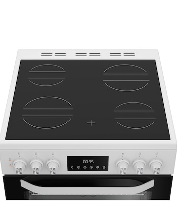 Hotpoint HDE6VDW 60cm Electric Double Cooker with Multiflow - White