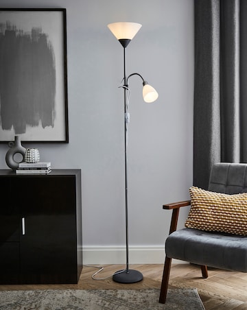 Dual Purpose Floor Lamp Silver