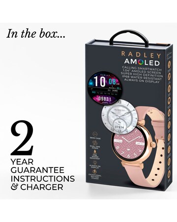 Radley Series 48 AMOLED T-Bar Leather Strap Smart Watch - Pink