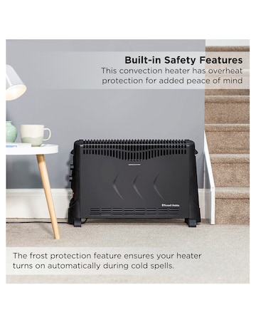 Russell Hobbs 2kW Black Convection Heater with Timer