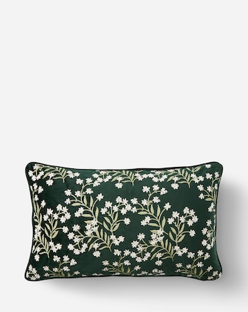 Holly Floral Embroidered Boudoir Cushion