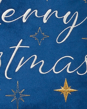 Embroidered Star Merry Christmas Cushion