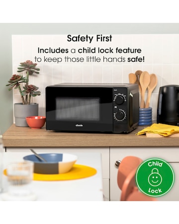 Abode 20 Litre Black Manual Microwave