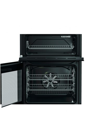Hotpoint HTE6VDCB1 60cm Electric Twin Cooker with Multiflow - Black + Install