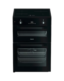 Hotpoint HDE6IDC2B1 60cm Electric Double Cooker Induction Hob - Black + Install