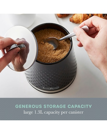 Swan Elegance Set of 3 Canisters - Black