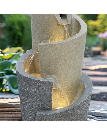 Charles Bentley 3 Tier Cascading Spiral LED Water Feature