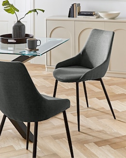 Etta Fabric Pair of Dining Chairs