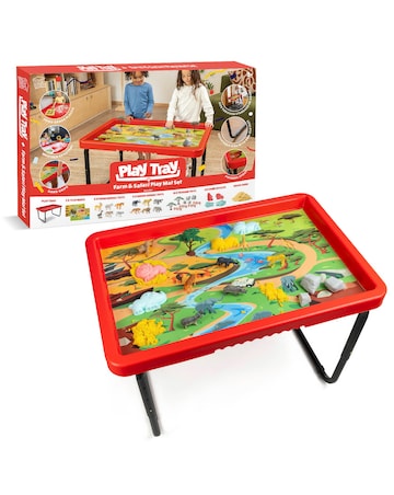 Play-Tray + Farm/Safari Play Mat Set