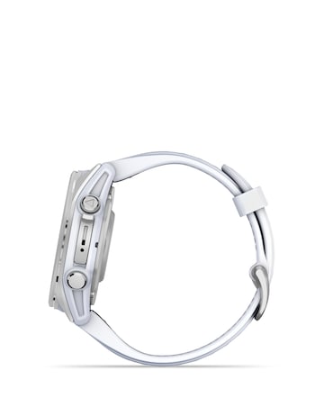 Garmin Fenix 8 43mm Amoled Smart Watch - Silver with Whitestone Silicone Band