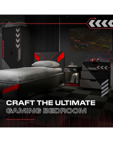 Octane Gaming Desk with Drawer - Red