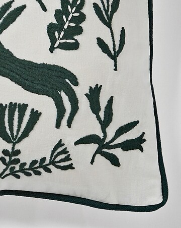 Embroidered Rabbit Boudoir Cushion