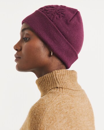 Floral Embroidered Beanie