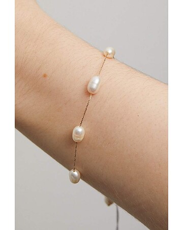 Jon Richard Gold Plated Fine Chain And Freshwater Pearl Bracelet