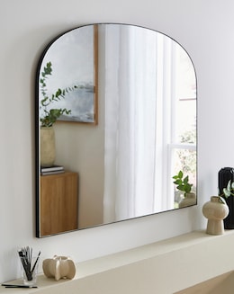 Black Arch Over Mantel Mirror