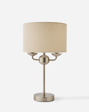 Fulford Brushed Silver & Linen Shade Table Lamp
