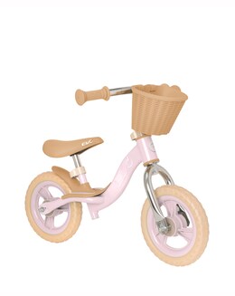 EVO Glider Balance Bike with Basket - Pastel Pink