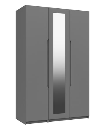 Sorrento High Gloss 3 Door Wardrobe with Mirror