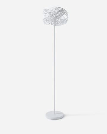 Matte White Fretwork Floor Lamp