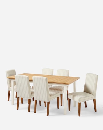 Julipa Ashford Extending Dining Table with 6 Everly Chairs