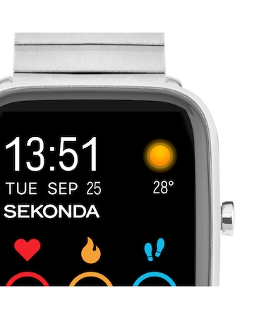 Sekonda Motion Plus Smart Watch - Silver Alloy Case & Stainless Steel Bracelet