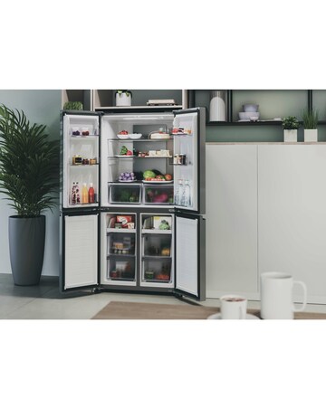 Hoover HHCR3818ENPL Non-Plumbed American Fridge Freezer Silver + Install